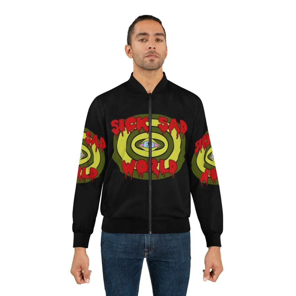 90s Grunge Sick Sad World Bomber Jacket