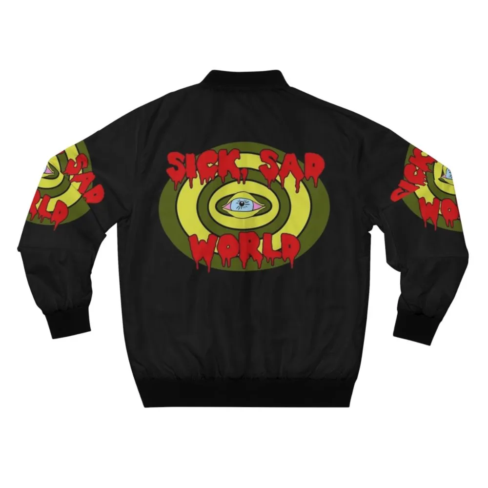 90s Grunge Sick Sad World Bomber Jacket