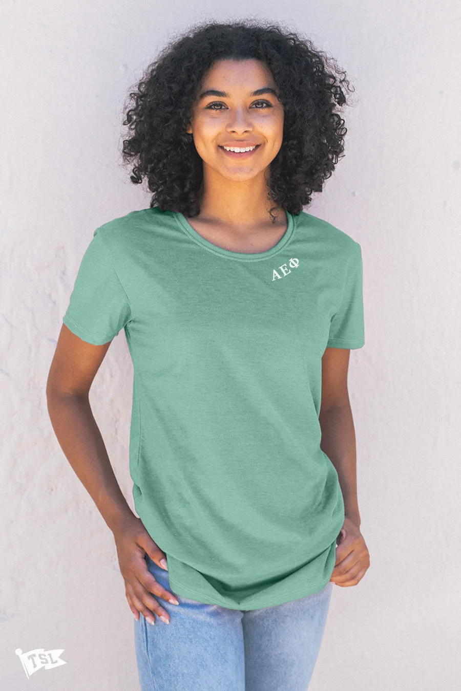 Alpha Epsilon Phi Classic Collar Print Tee