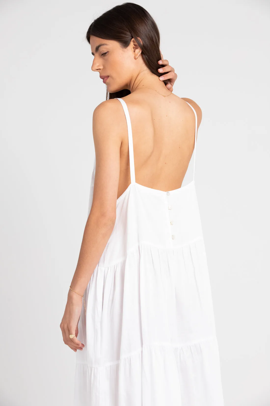 Austen Pleated Maxi Dress White