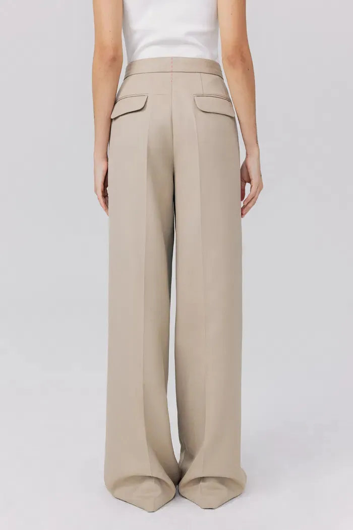 Awe Silver Moon Trousers in Worsted Wool Blend Twill