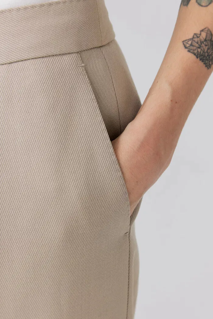 Awe Silver Moon Trousers in Worsted Wool Blend Twill