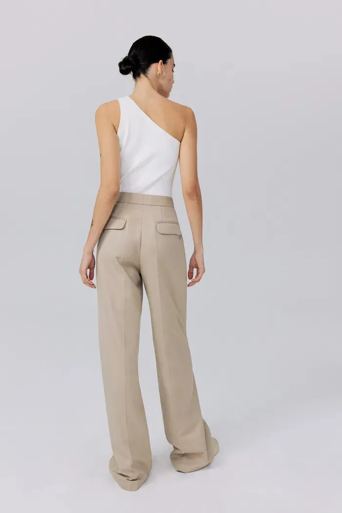 Awe Silver Moon Trousers in Worsted Wool Blend Twill