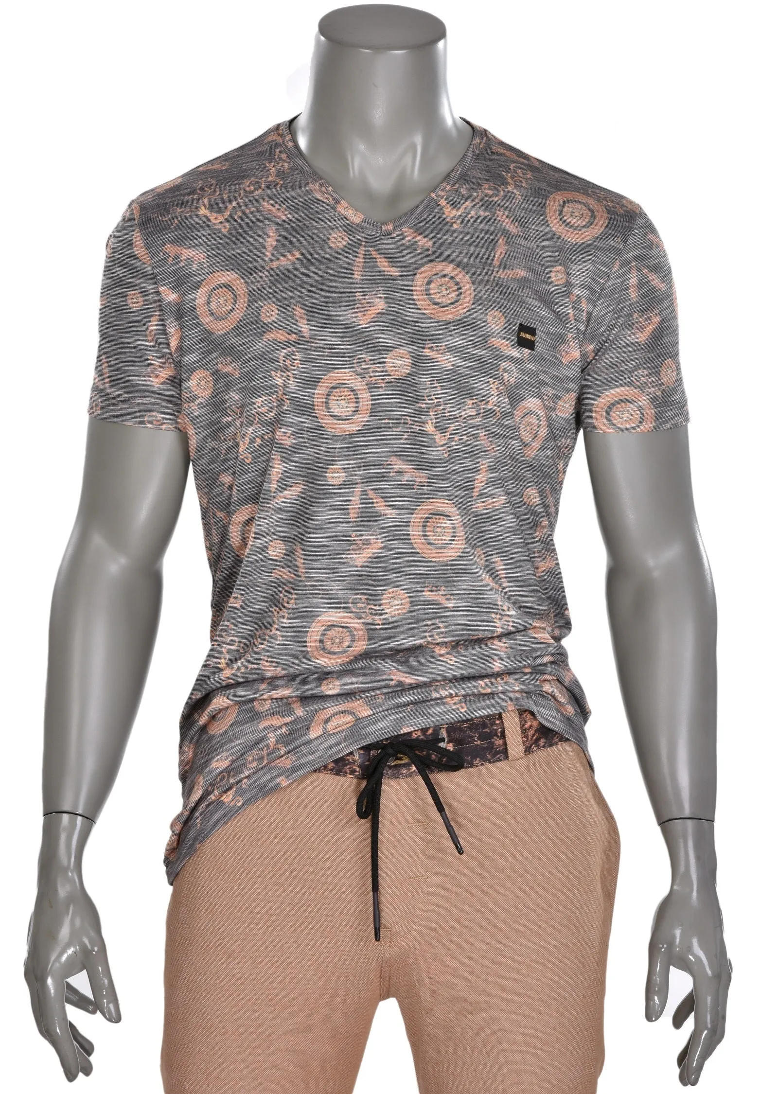 Black Baroque Crown Slub Yarn Tee