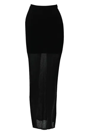 Black Moonlight Knit Maxi Skirt