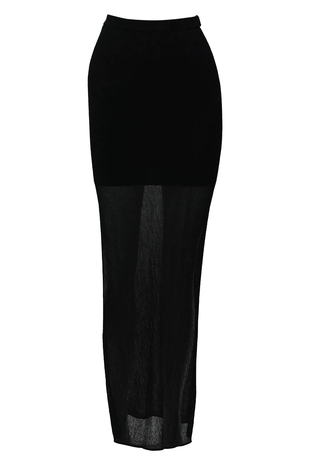 Black Moonlight Knit Maxi Skirt