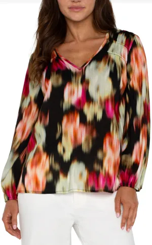 Blouse Long Slv V-Neck -Star Ruby Floral