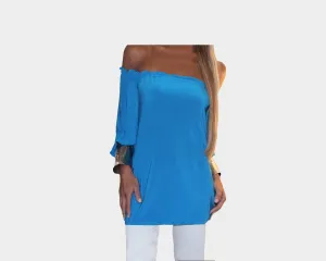 Blue Azul Off Shoulder Top - The Ibiza