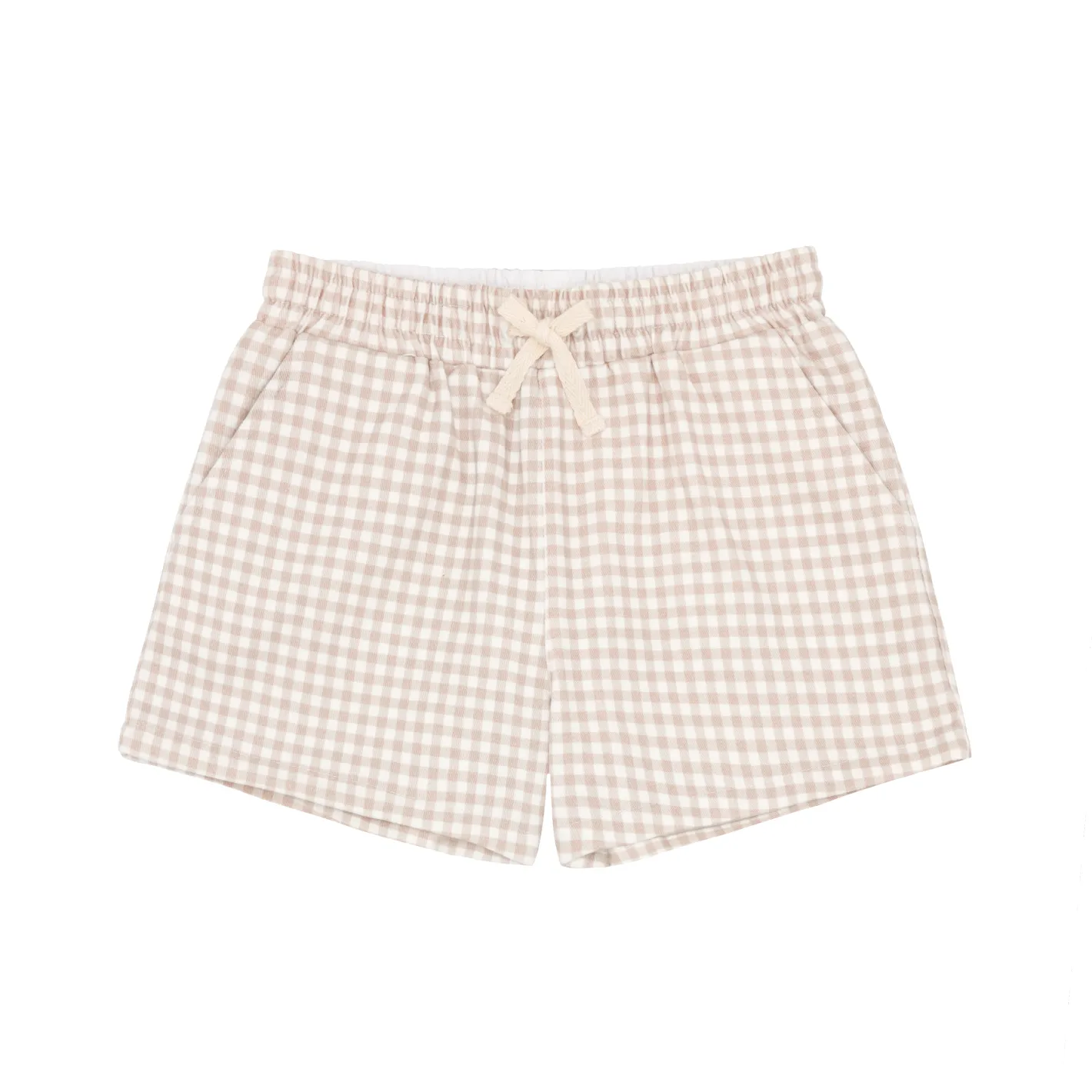 boys brown gingham ultra-soft twill short