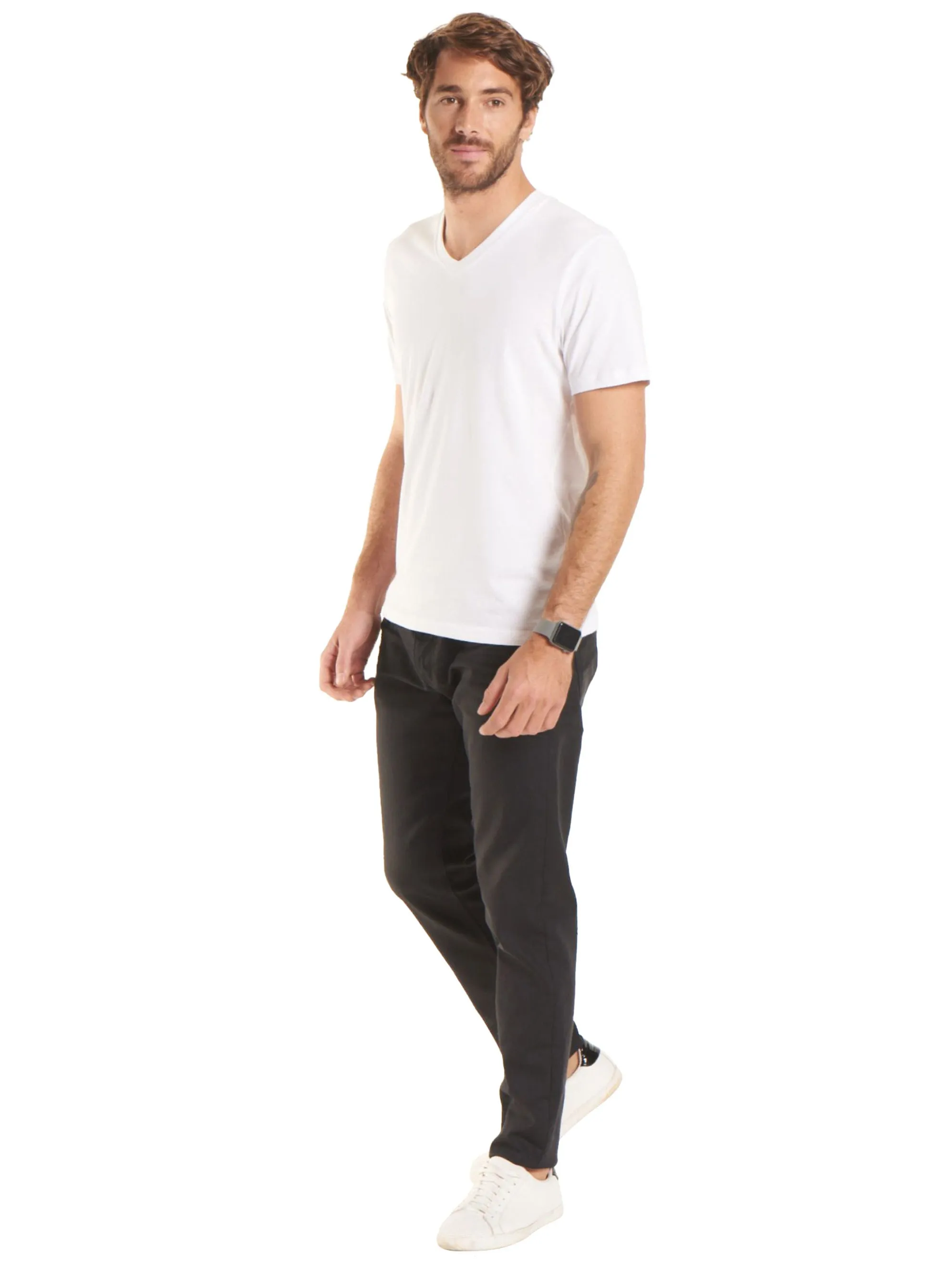 Classic V Neck T-shirt | Heather Grey