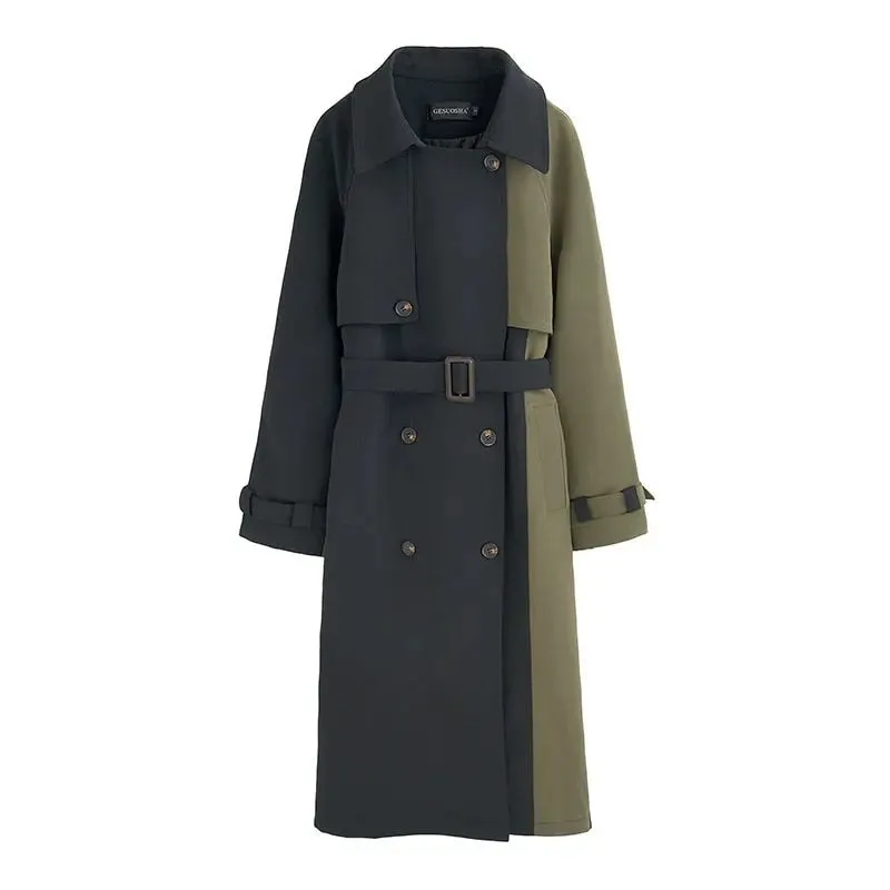 Color Block Trench Coat