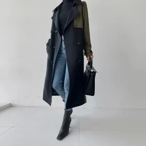 Color Block Trench Coat
