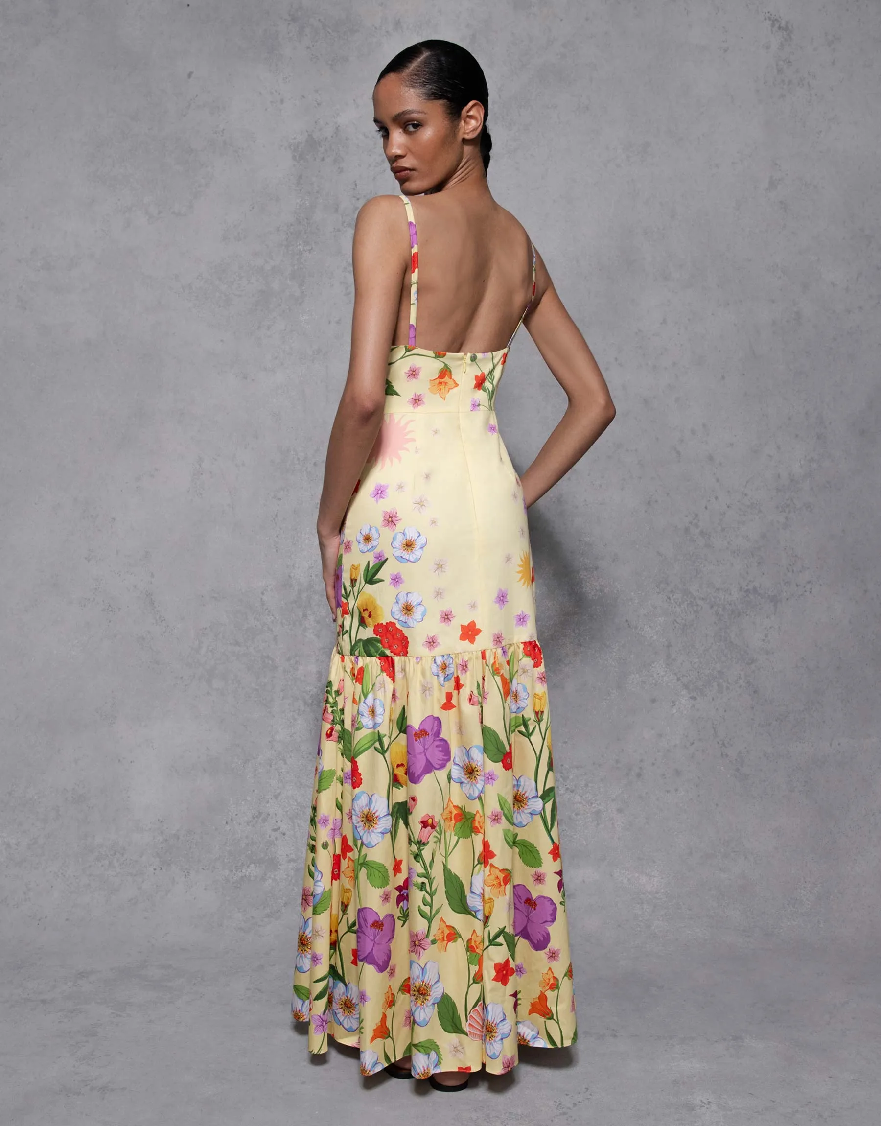 Cordiela Cotton Maxi Dress - Terrazzo Flower Yellow - SALE