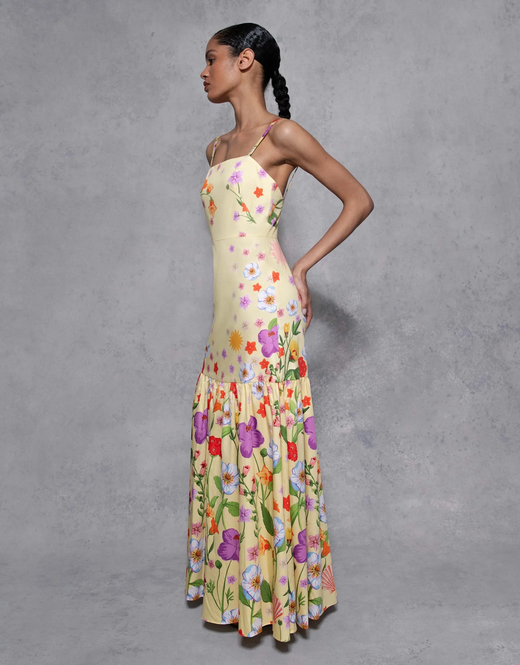 Cordiela Cotton Maxi Dress - Terrazzo Flower Yellow - SALE