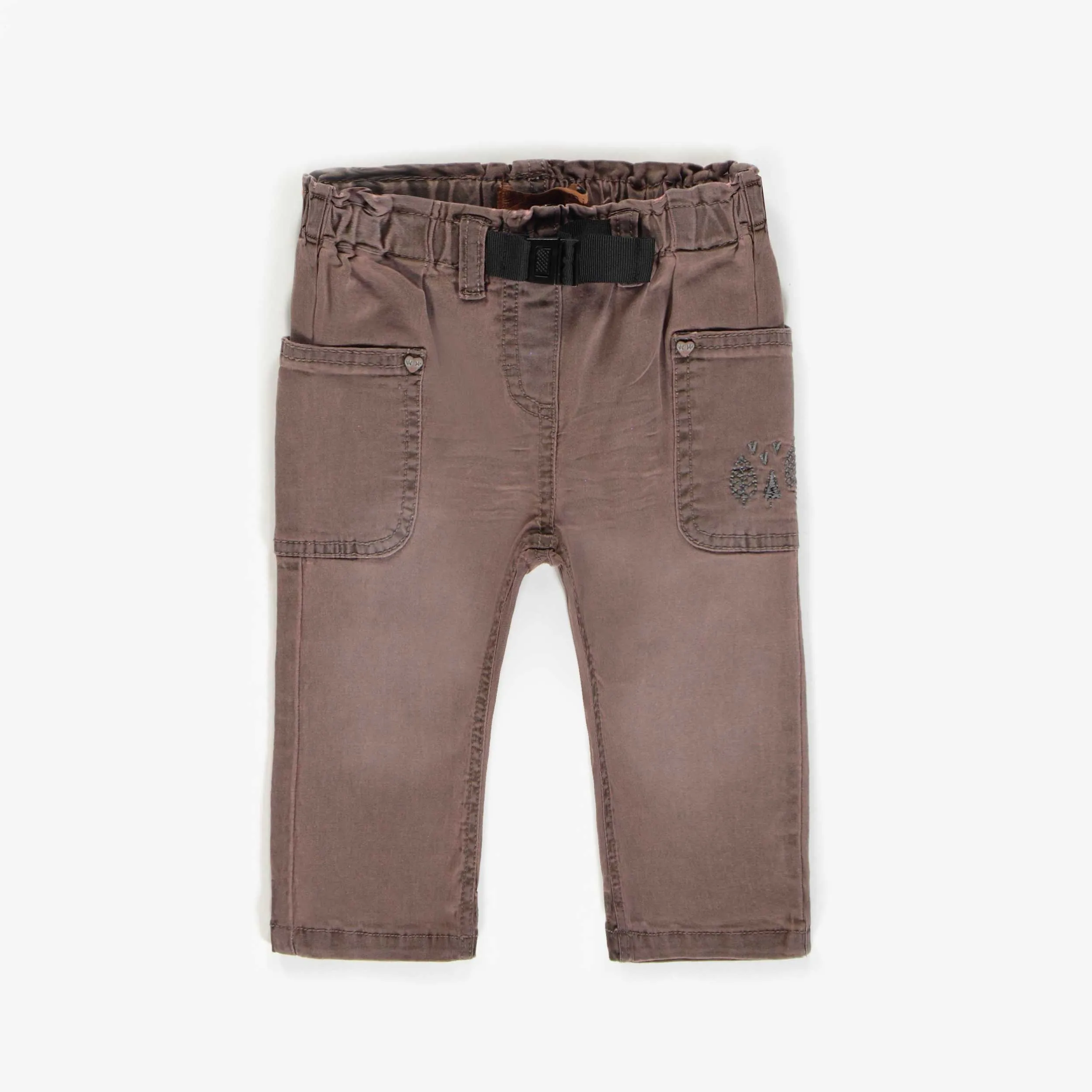 Denim léger taupe coupe décontractée, bébé || Taupe heavy weight denim relaxed fit, baby
