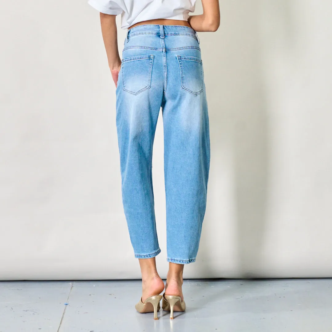 Distressed relaxed-fit denim jeans wholesale