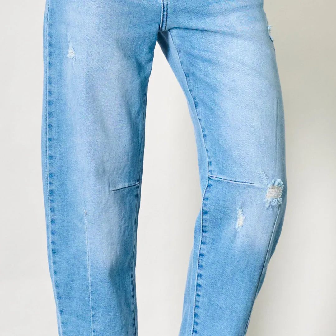 Distressed relaxed-fit denim jeans wholesale