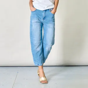 Distressed relaxed-fit denim jeans wholesale