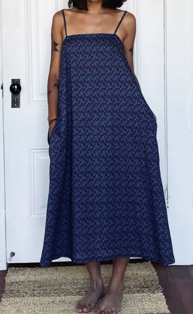 Drawstring fine cotton sundress