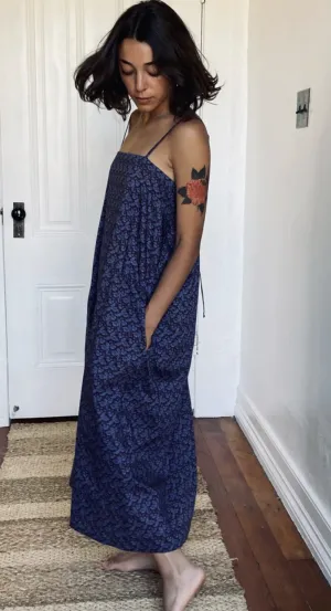 Drawstring fine cotton sundress