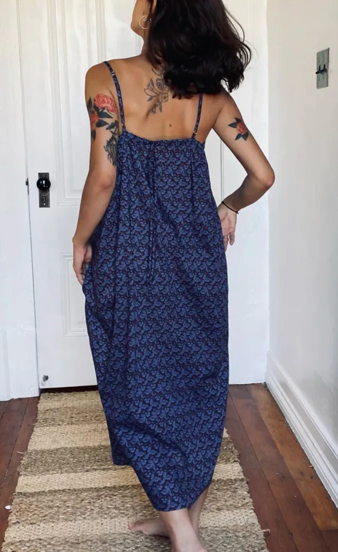 Drawstring fine cotton sundress