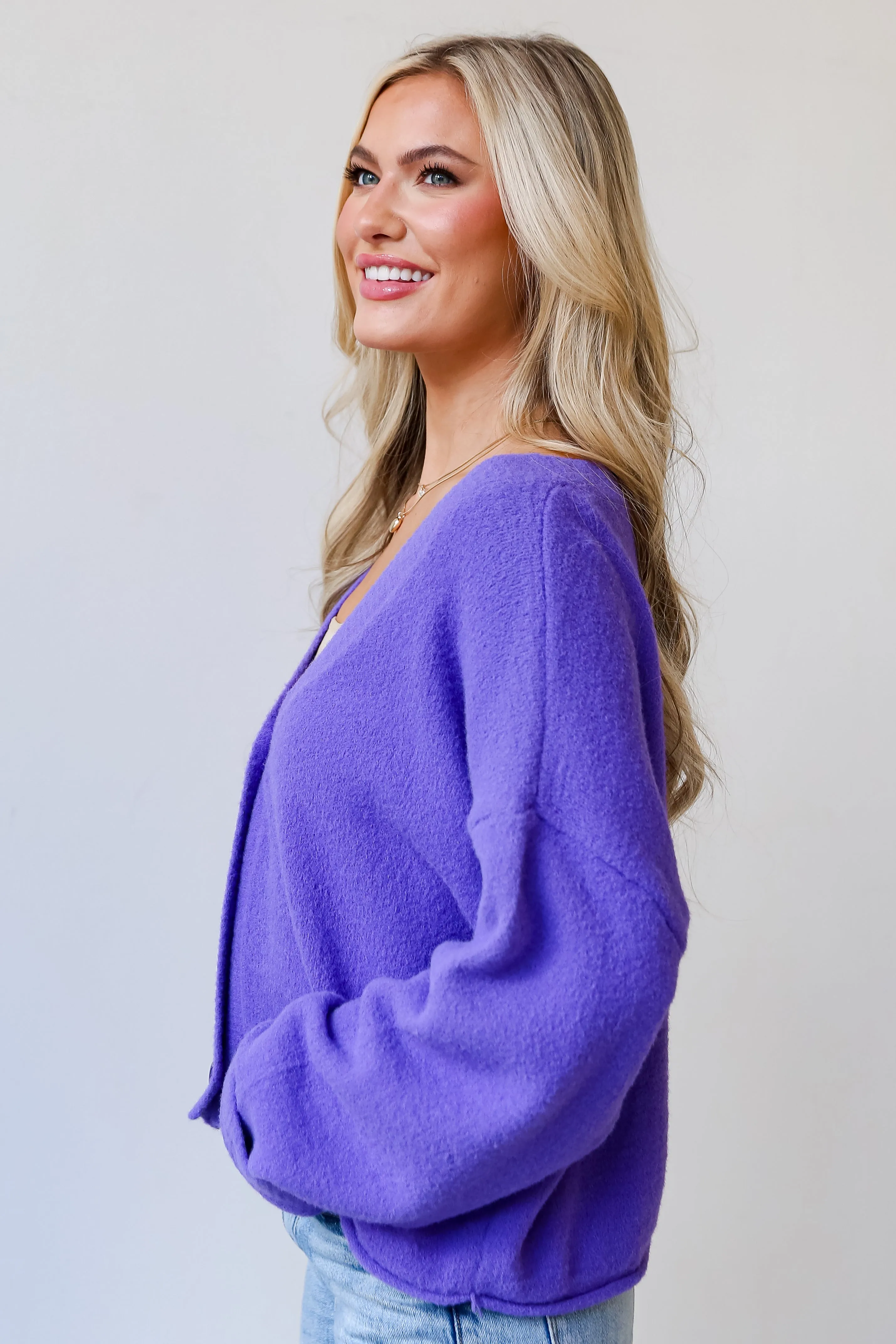 FINAL SALE - Shelby Lavender Sweater Cardigan - DU DEAL