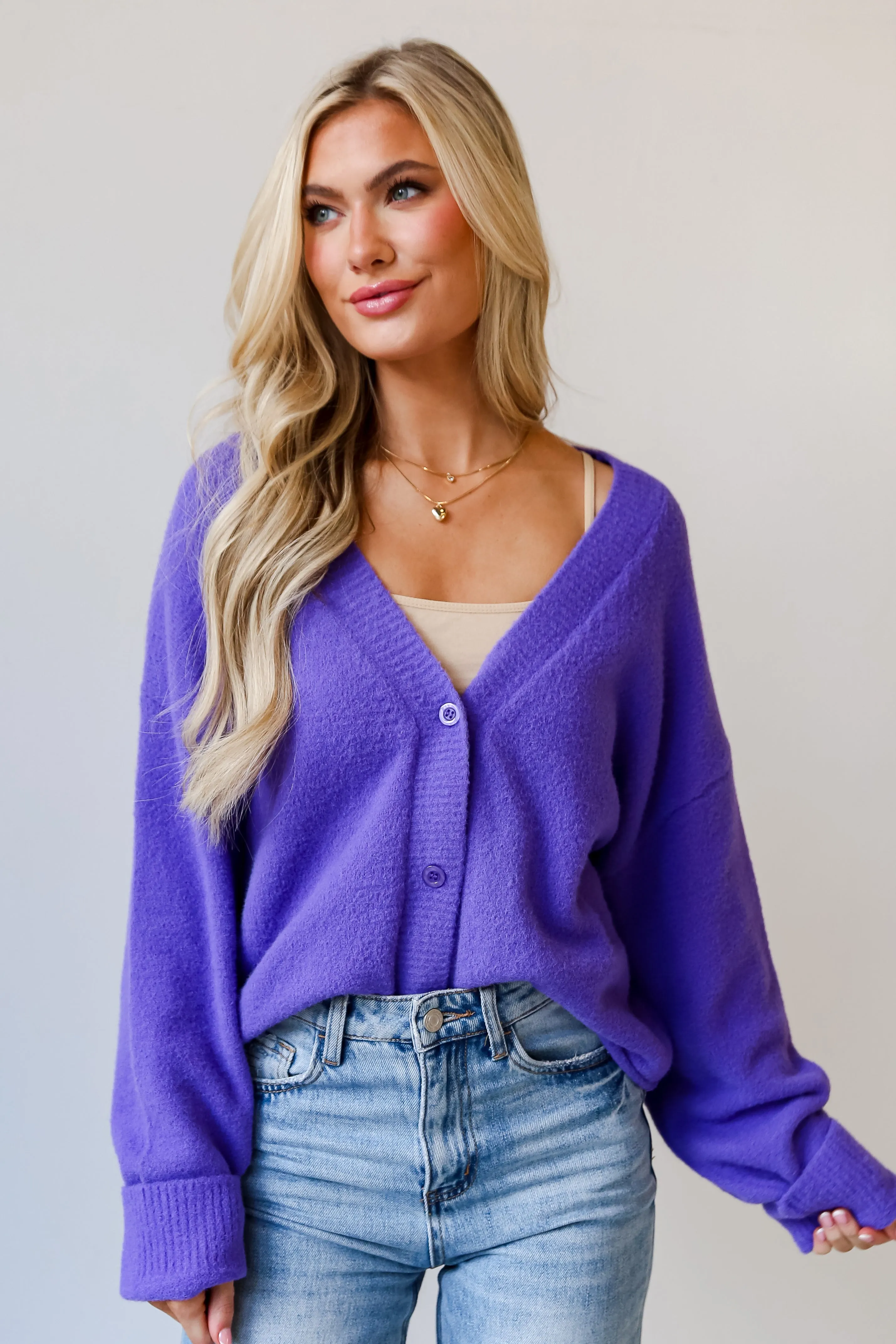FINAL SALE - Shelby Lavender Sweater Cardigan - DU DEAL