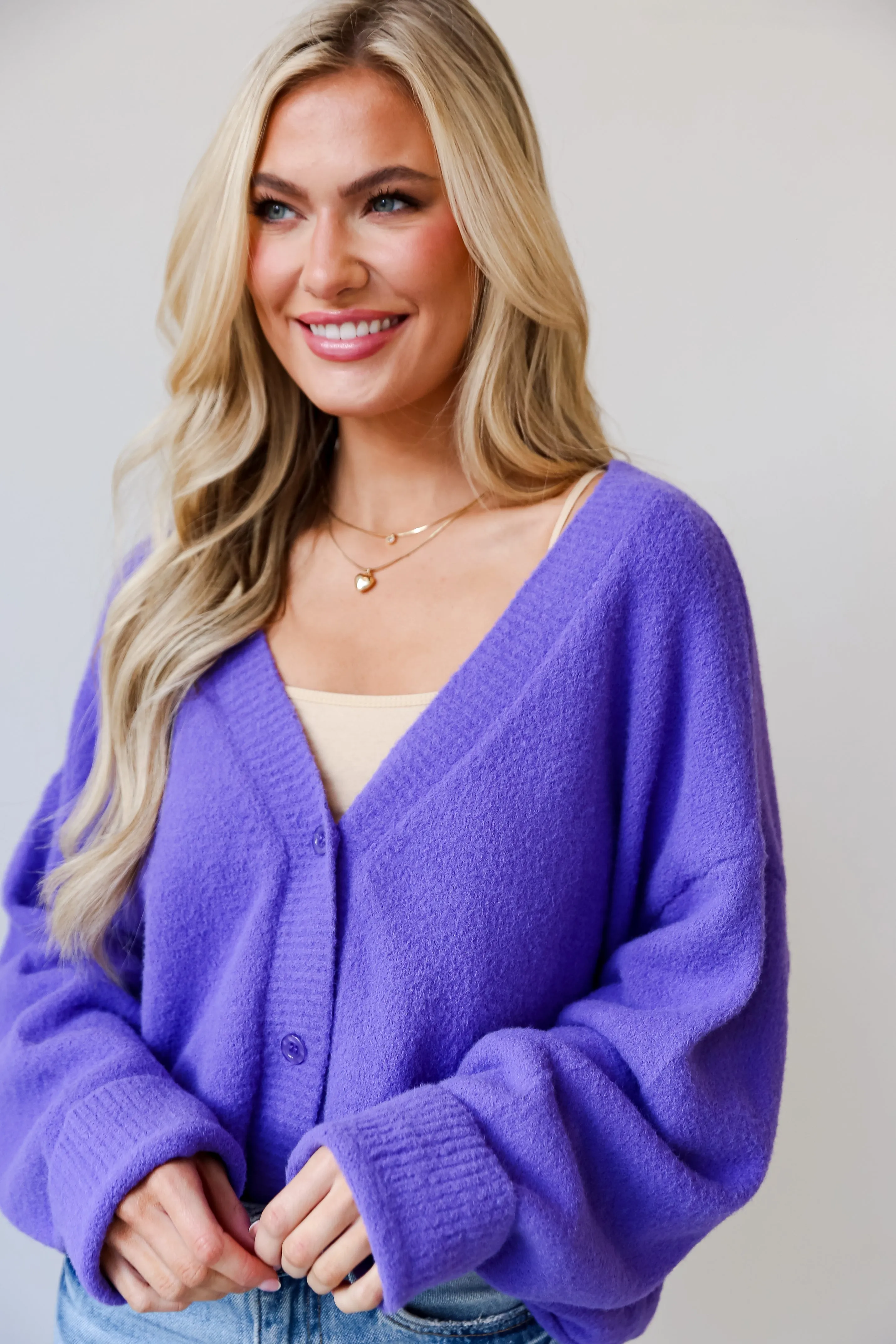 FINAL SALE - Shelby Lavender Sweater Cardigan - DU DEAL