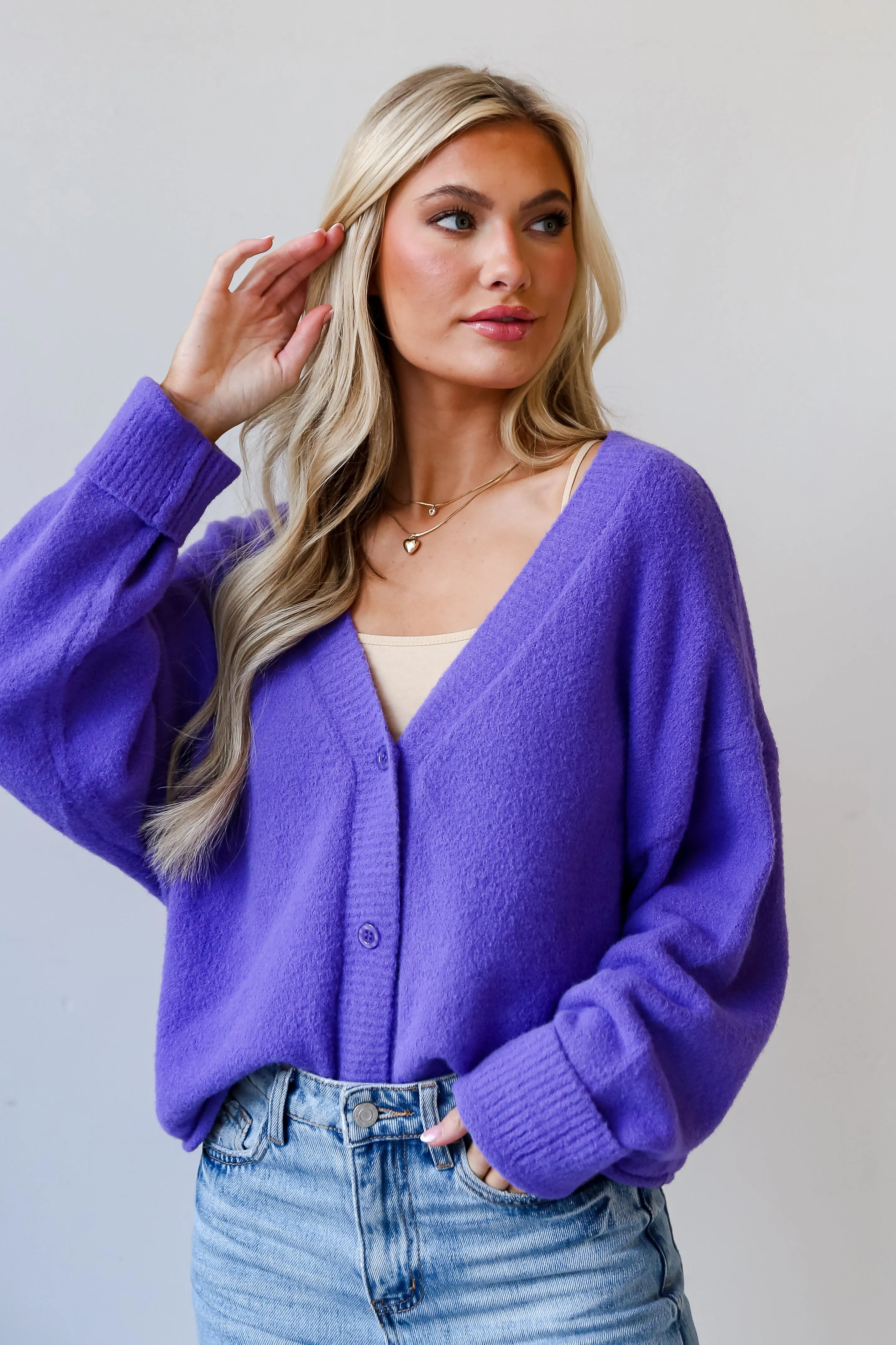 FINAL SALE - Shelby Lavender Sweater Cardigan - DU DEAL