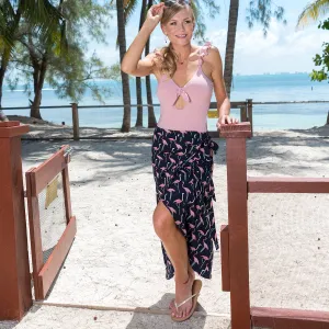 Flamingo Maxi Wrap Skirt