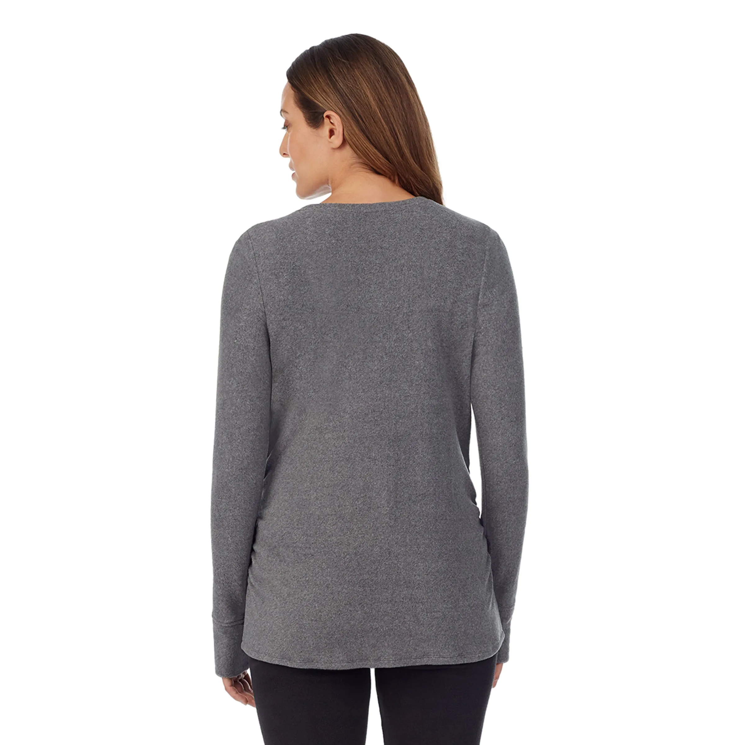 Fleecewear With Stretch Maternity Snap Front Crew