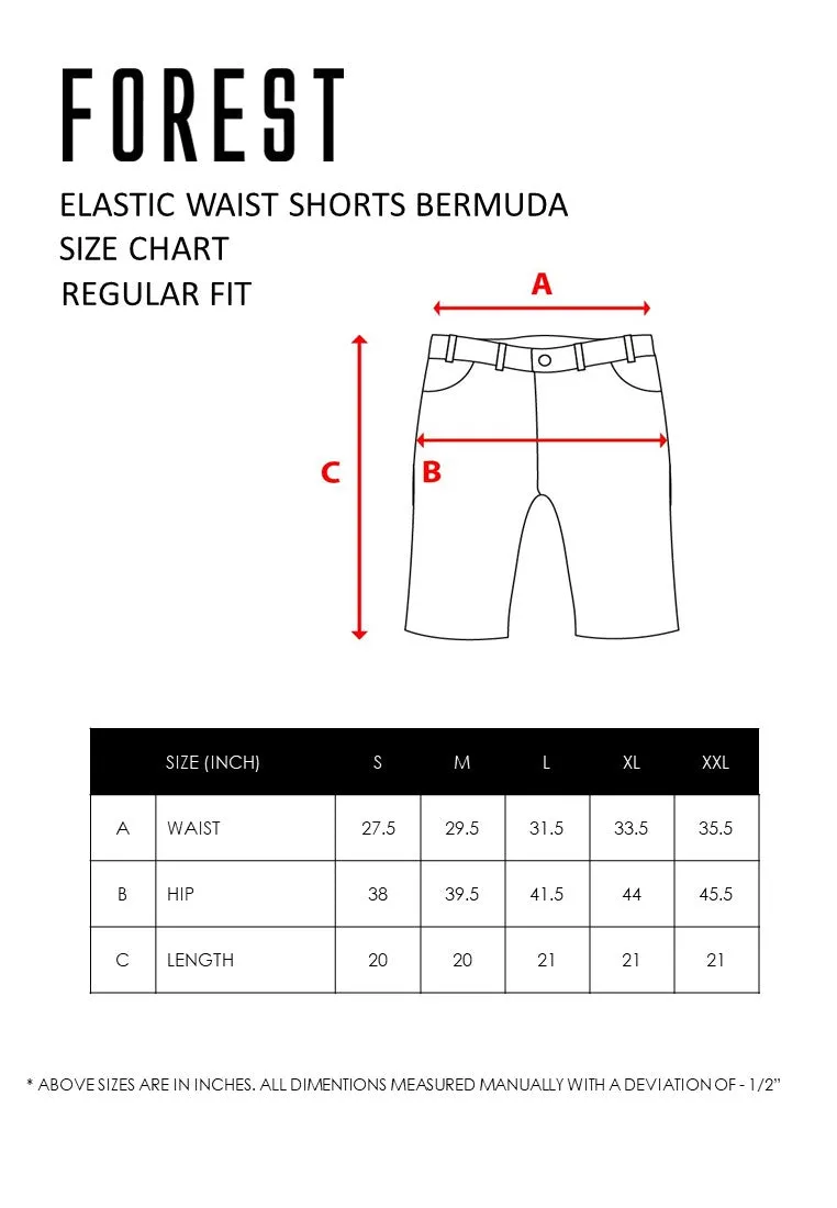Forest Elastic Waist Stretchable Jeans Bermuda Shorts Denim Short Pants Men | Seluar Pendek Lelaki - 665087