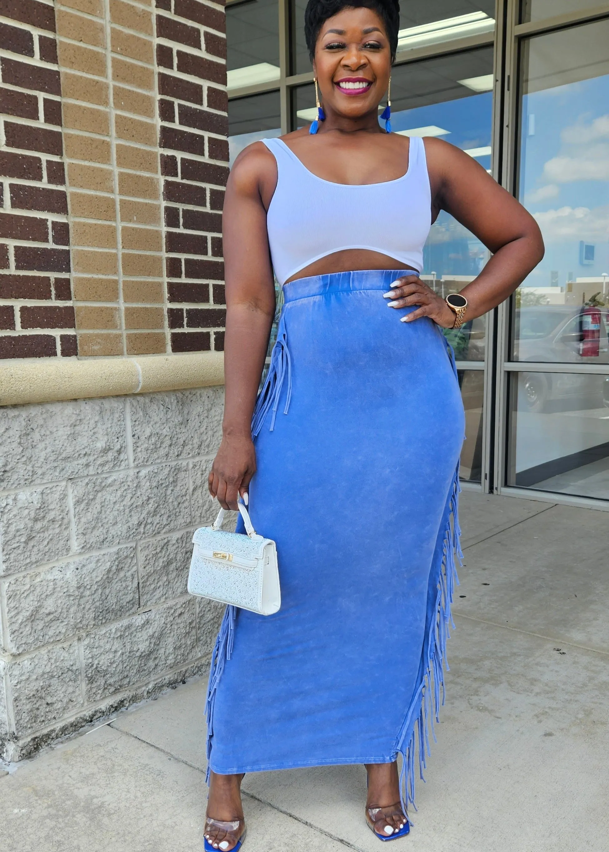 Get Waisted Fringe Skirt