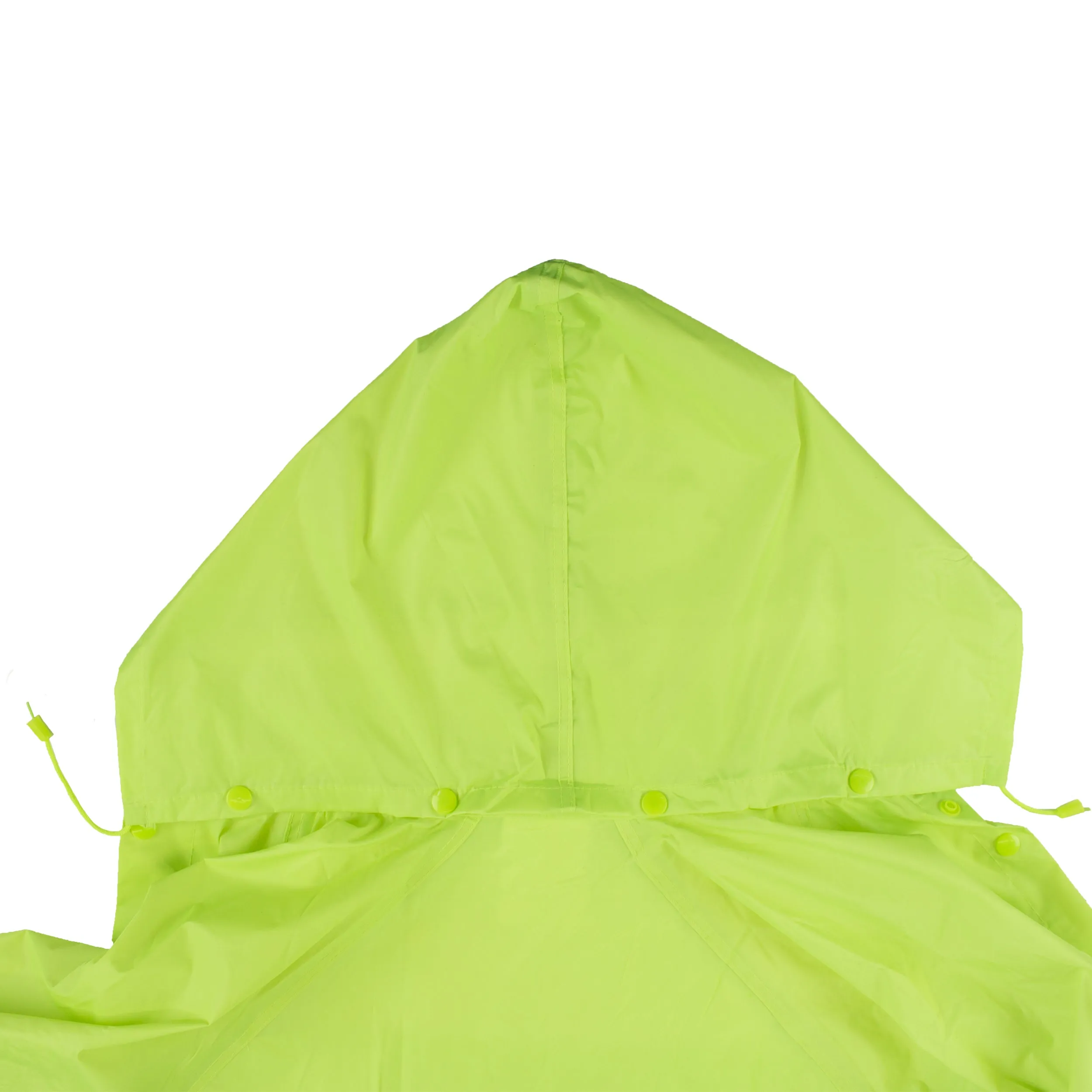 Hi-Vis Green PVC Polyester Trench Rain Long Coat With Hoodie-RC-PP-HIG44