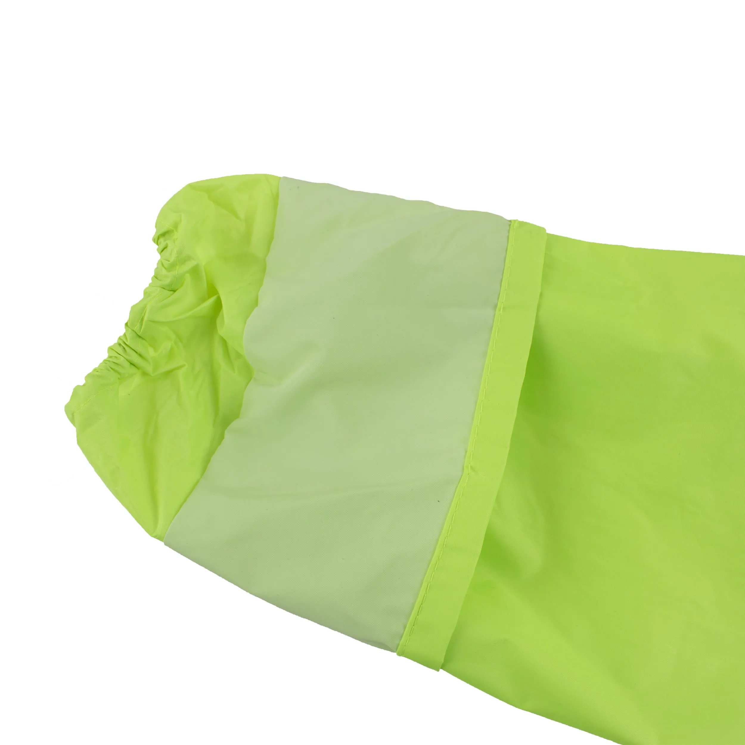 Hi-Vis Green PVC Polyester Trench Rain Long Coat With Hoodie-RC-PP-HIG44