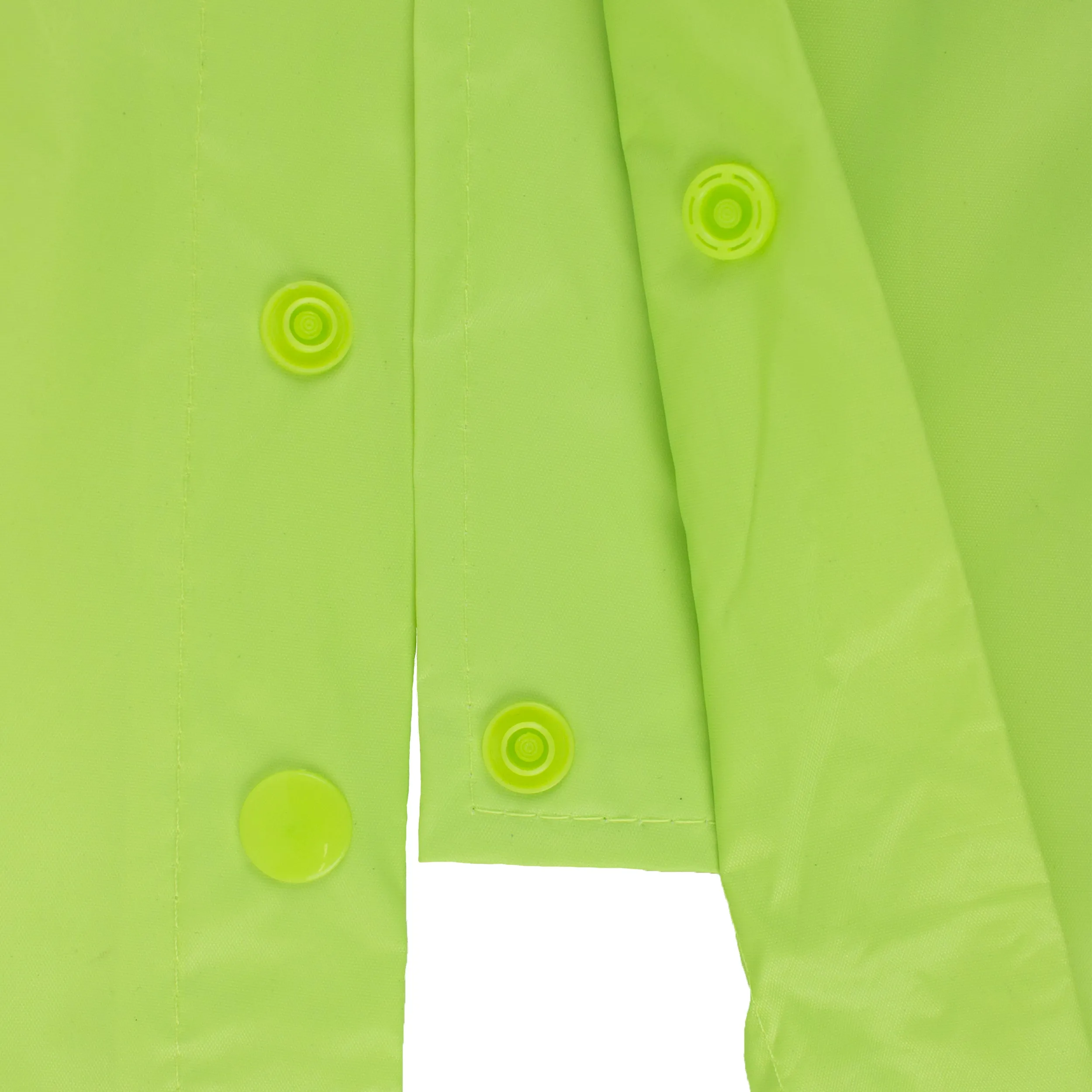 Hi-Vis Green PVC Polyester Trench Rain Long Coat With Hoodie-RC-PP-HIG44