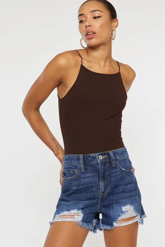 HIGH RISE MOM SHORTS -KC9145D