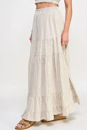 In Between Striped Maxi Skirt