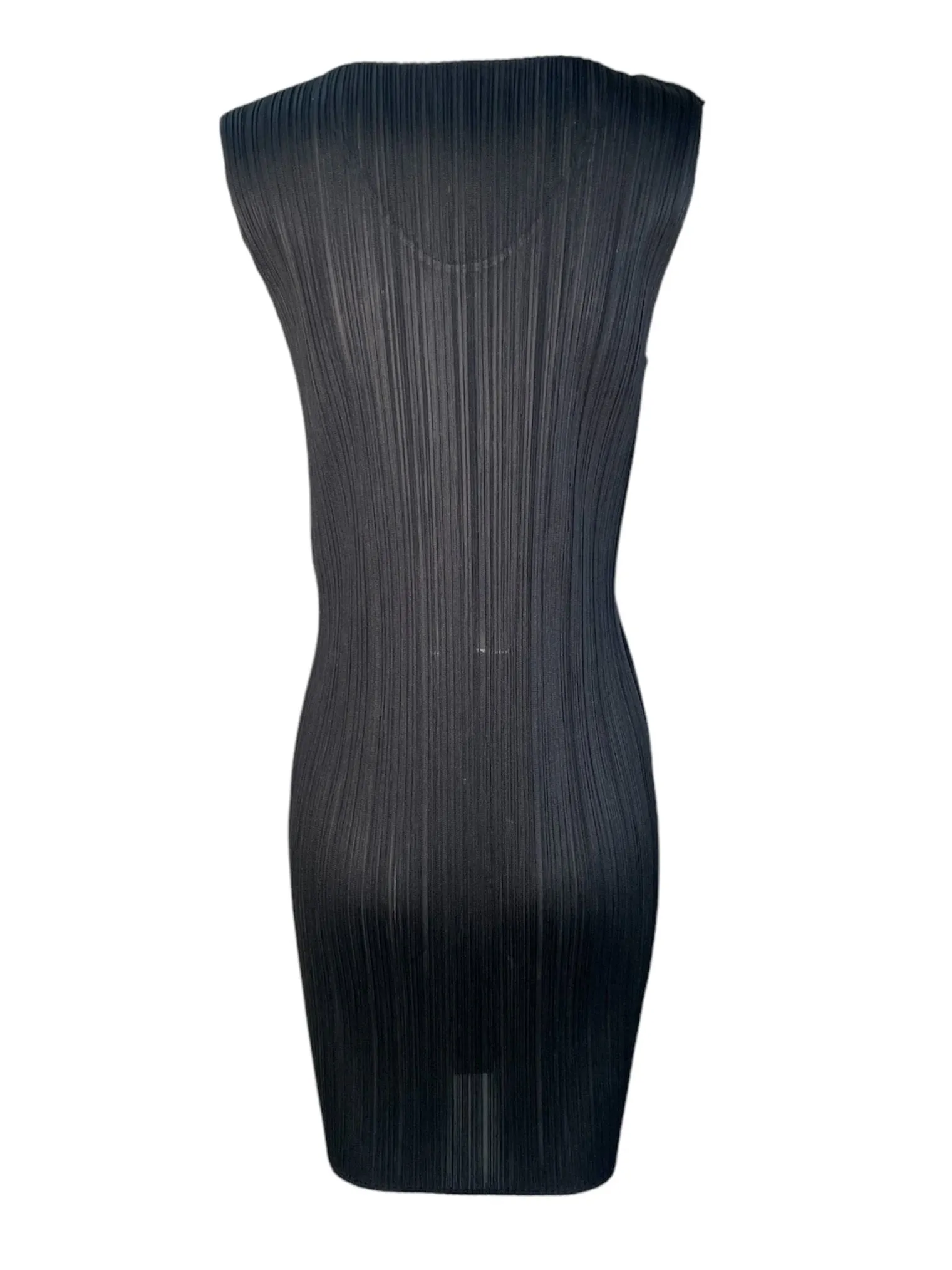 Issey Miyake Y2K Black Minimalist Semi-Sheer Tank Dress