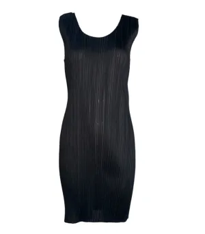 Issey Miyake Y2K Black Minimalist Semi-Sheer Tank Dress