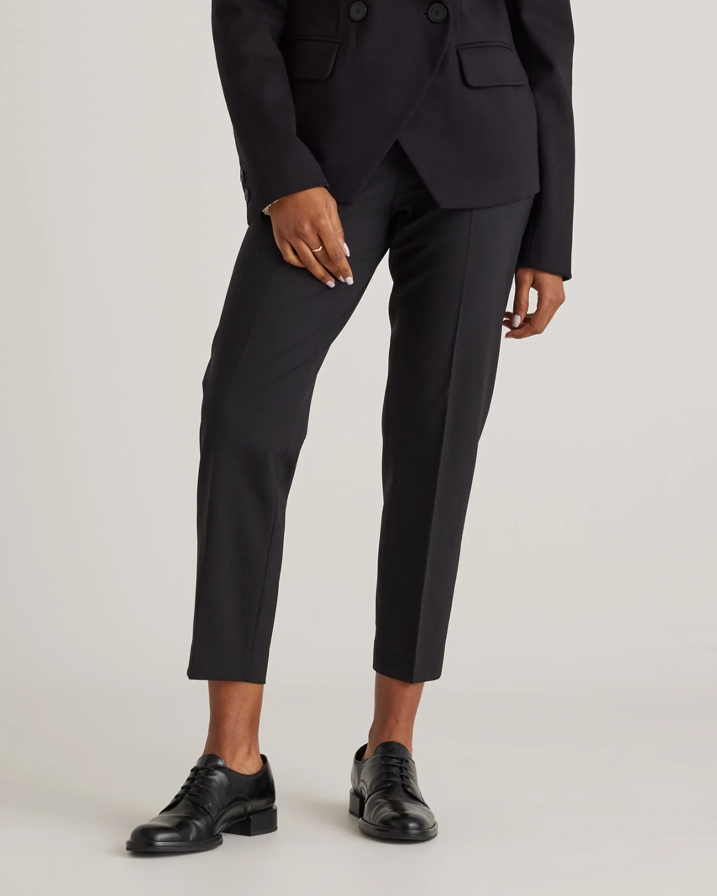 Italian Wool Slim Leg Ankle Pants