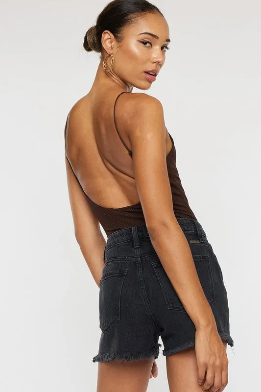 Kancan High Rise Black Denim Shorts