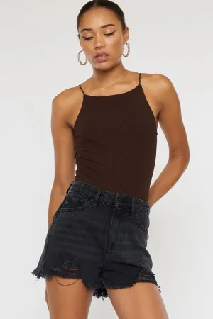 Kancan High Rise Black Denim Shorts