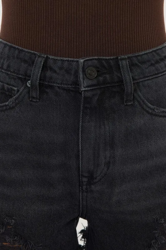 Kancan High Rise Black Denim Shorts