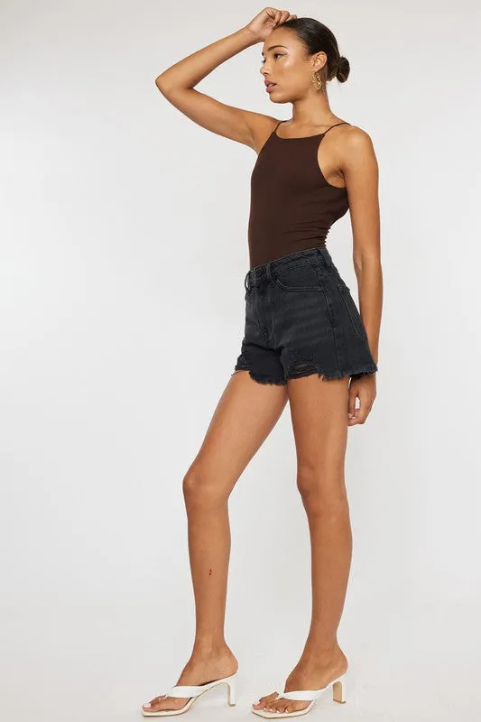 Kancan High Rise Black Denim Shorts