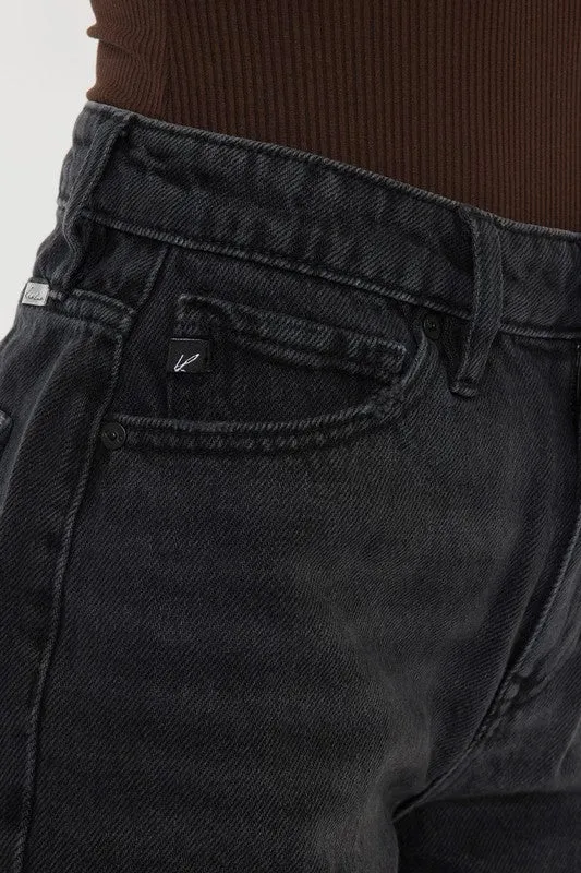 Kancan High Rise Black Denim Shorts