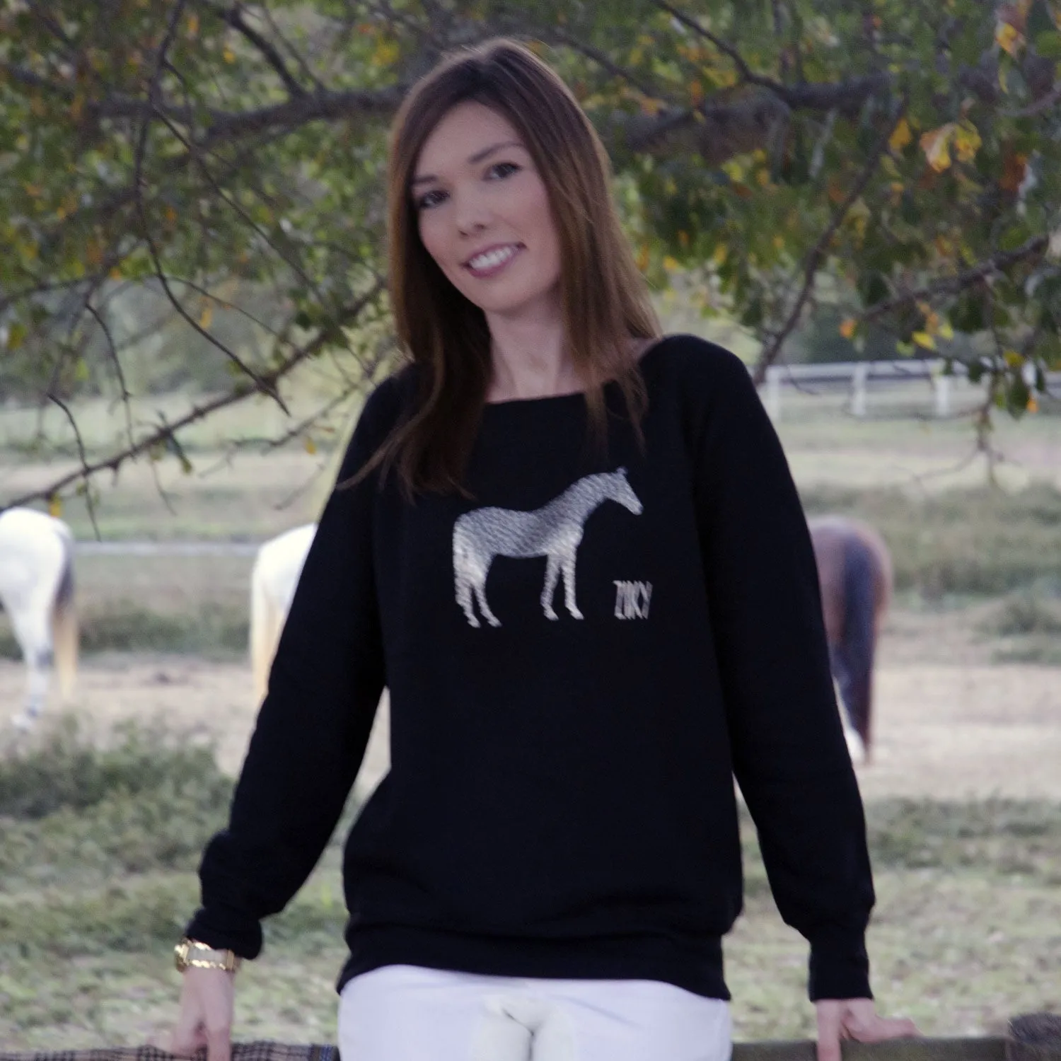 Leopard Horse Scoop Neck