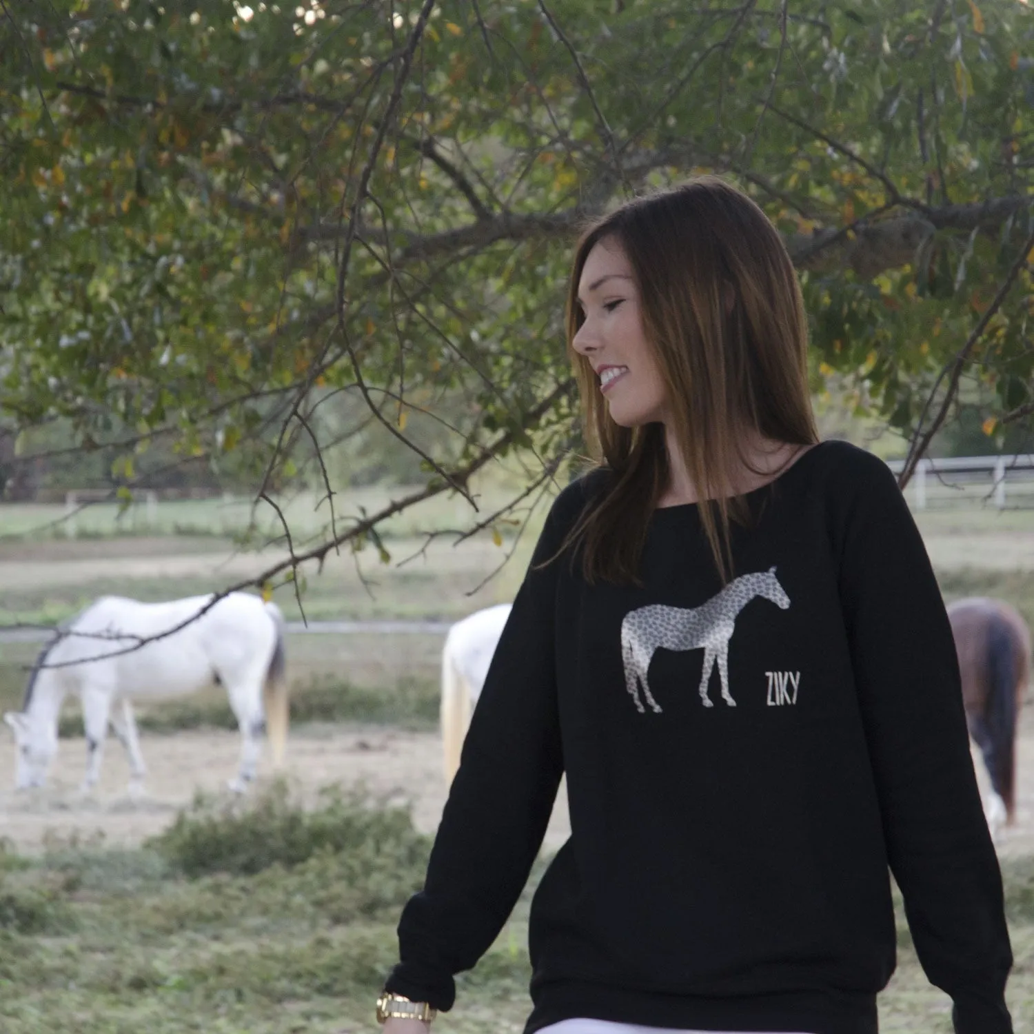Leopard Horse Scoop Neck