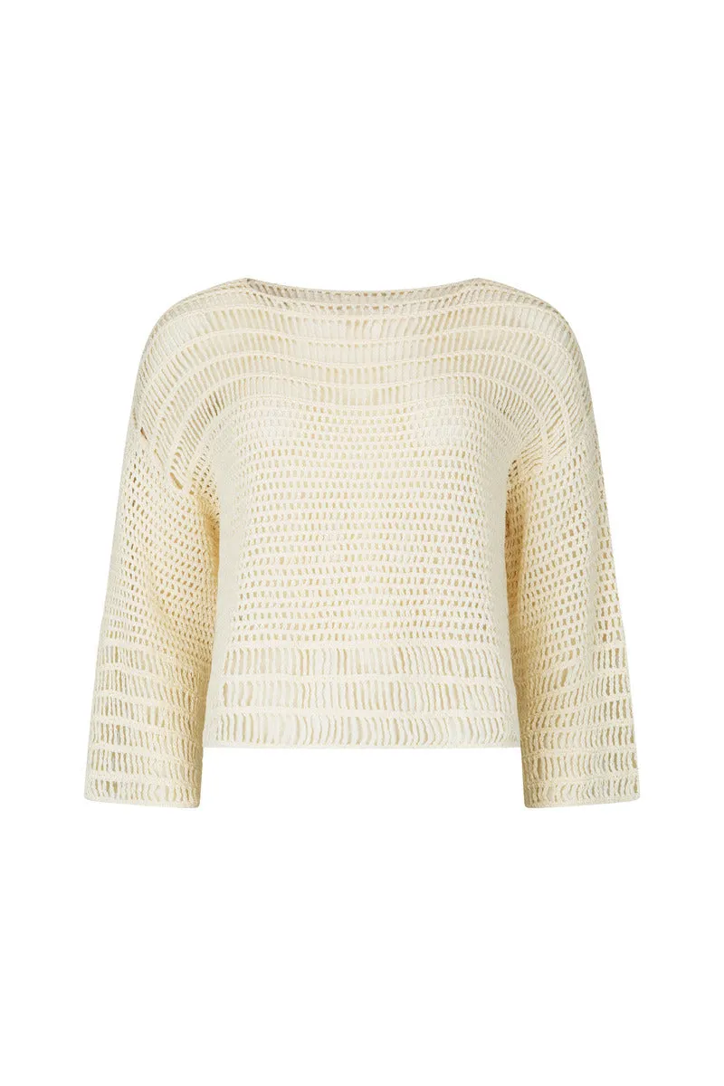 LET IT FLOW CROCHET TOP - OFF WHITE