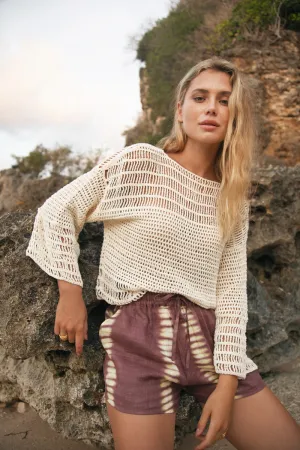 LET IT FLOW CROCHET TOP - OFF WHITE
